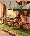 Famous Cafe Paintings - Only A Rose At Cafe Rose